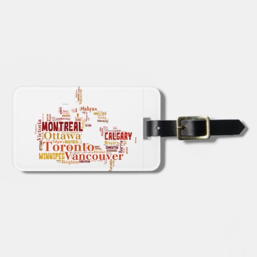 Canada Cities Word Art Luggage Tag