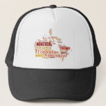 Canada Cities Word Art Trucker Hat