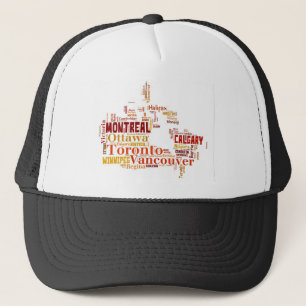 Canada Cities Word Art Trucker Hat