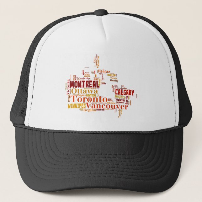 Canada Cities Word Art Trucker Hat (Front)