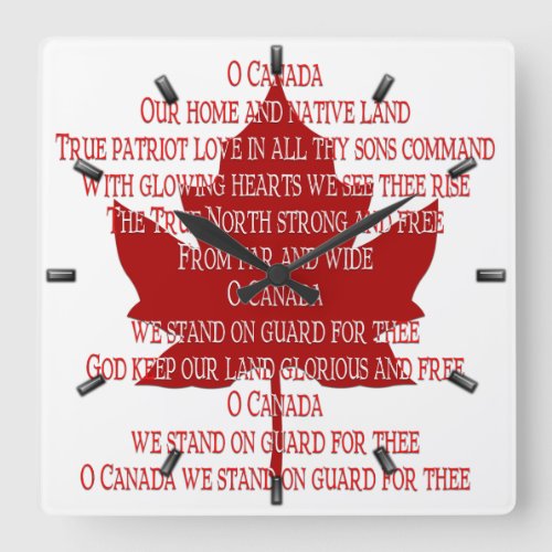 Canada Clock Canadian Anthem Souvenir Clock