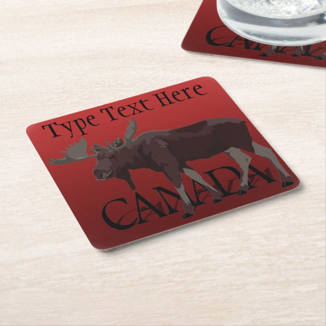 Canada Coasters Moose Art Canada Drink Coasters (Angled)
