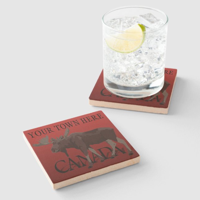 Canada Coasters Moose Art Canada Drink Coasters (Side)
