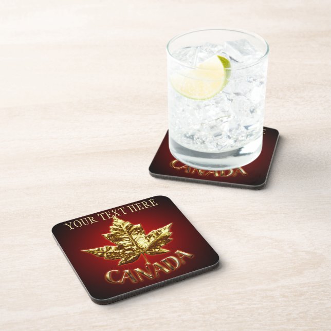 Canada Coasters Personalized Gold Canada Coaster (Right Side)
