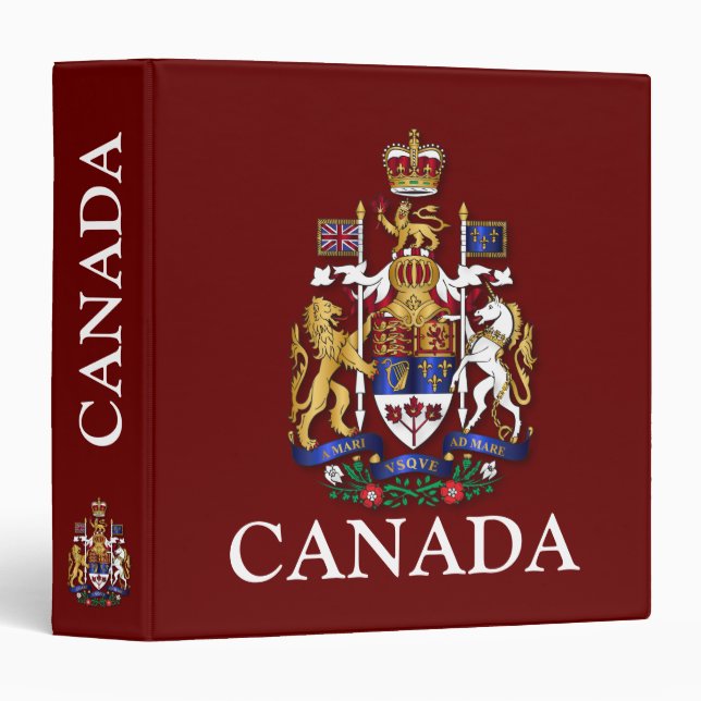 Canada coat of arms 3 ring binder (Front/Spine)