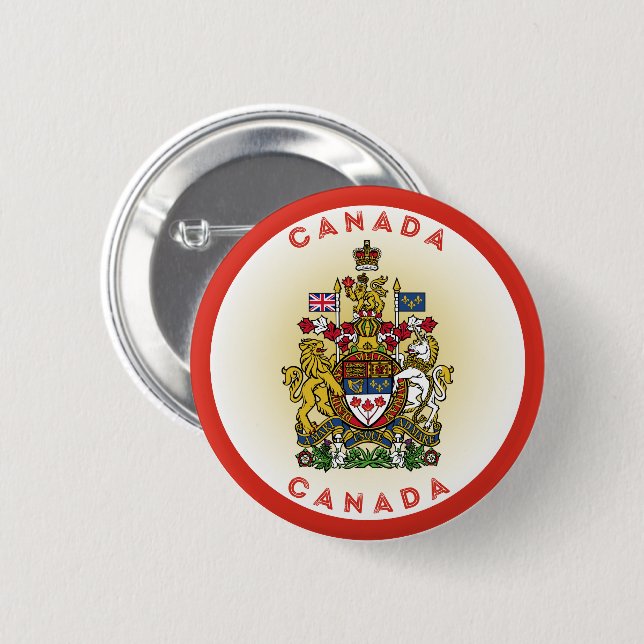 Canada Coat of Arms Circle Shape Button (Front & Back)