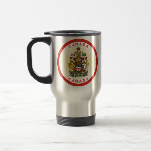 Canada Coat of Arms Circle Shape Travel Mug