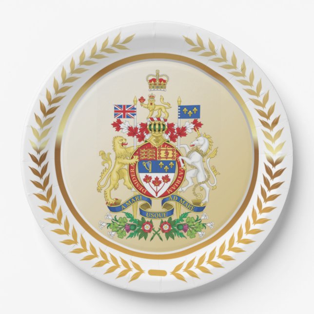 Canada Coat of Arms Paper Plates (Front)