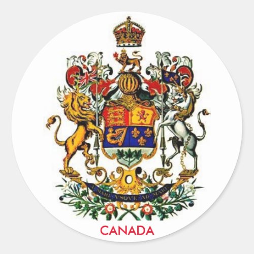 Canada Coat of Arms Round Sticker