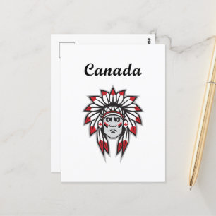 Canada Colorful Native American Indian Chief Postcard