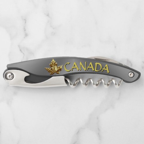 Canada Corkscrew Gold Canada Custom Bottle Opener