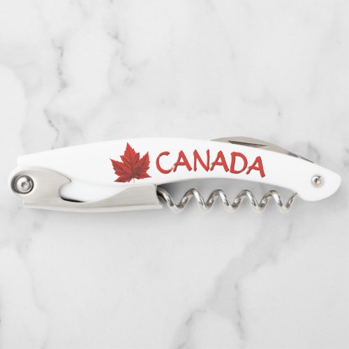 Canada Corkscrew Maple Leaf Bottle Opener