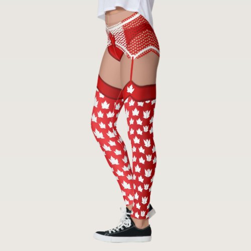 Canada Costume Leggings Canadian Lingerie Leggings