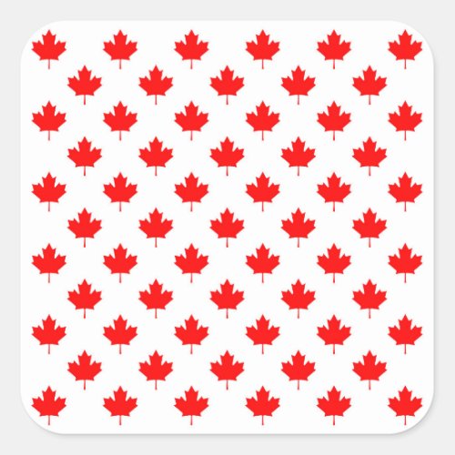 canada country flag symbol maple leaf pattern text square sticker