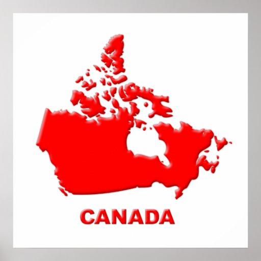 Canada Country Shape Posters | Zazzle