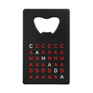 Canada Crossword Puzzle Grid Dark Color Credit Card Bottle Opener
