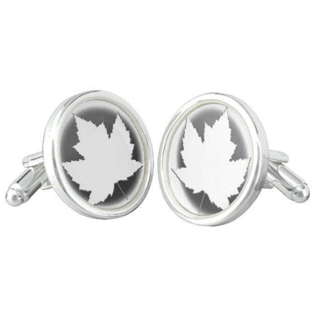 Canada Cufflinks Canada Maple Leaf Gifts Customize (Angled)
