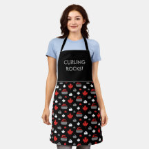 Canada Curling Rocks Apron
