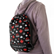 Canada Curling Rocks Drawstring Bag Canada Curling Rocks Drawstring Bag