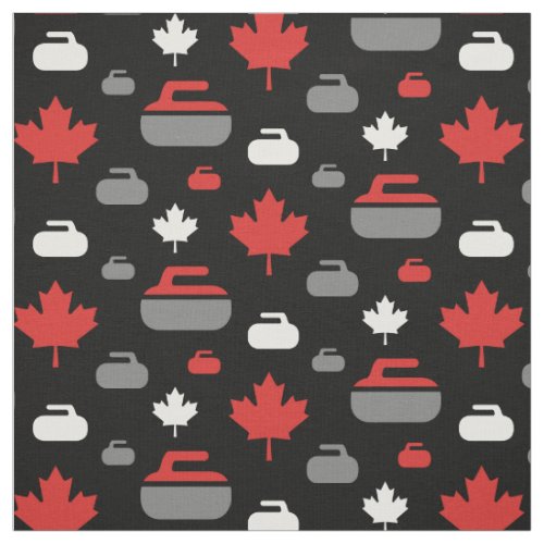 Canada Curling Rocks Fabric