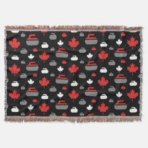 Canada Curling Rocks Throw Blanket