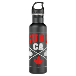 Canada Curling Team Canadian Curler Player Winter Stainless Steel Water Bottle