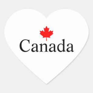 Canada custom text with red maple leaf  heart sticker