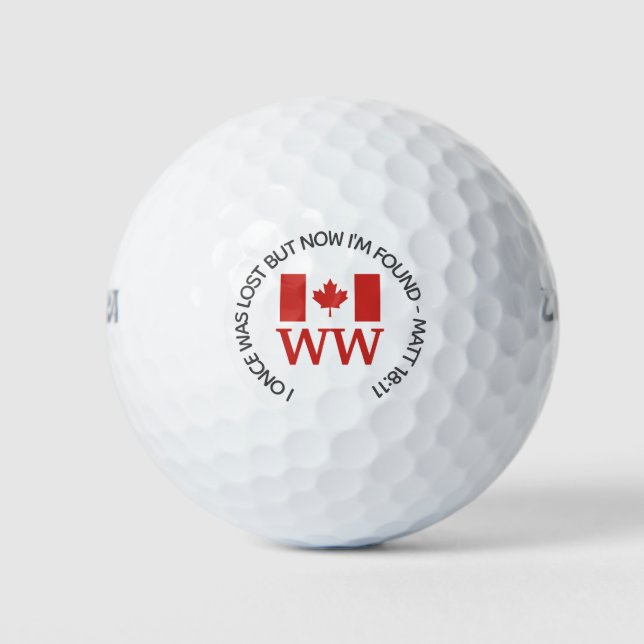 CANADA Customized MONOGRAM Christian Lost Found Golf Balls (Front)