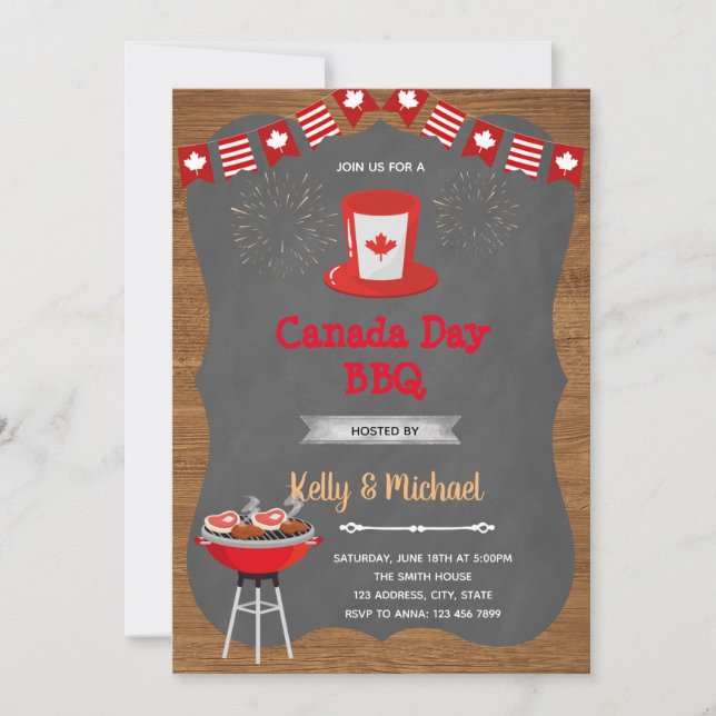 Canada day bbq invtation invitation (Front)