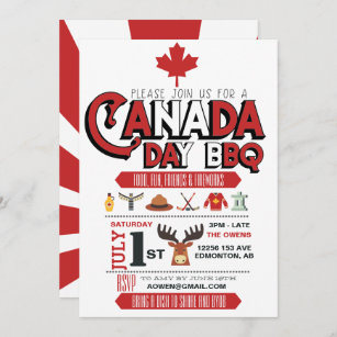 Canada Day BBQ Party Invitation