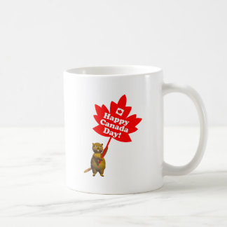 Canada Day Beaver and Maple Leaf Coffee Mug