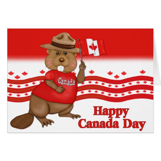 Canada Day Beaver Cards (Front Horizontal)