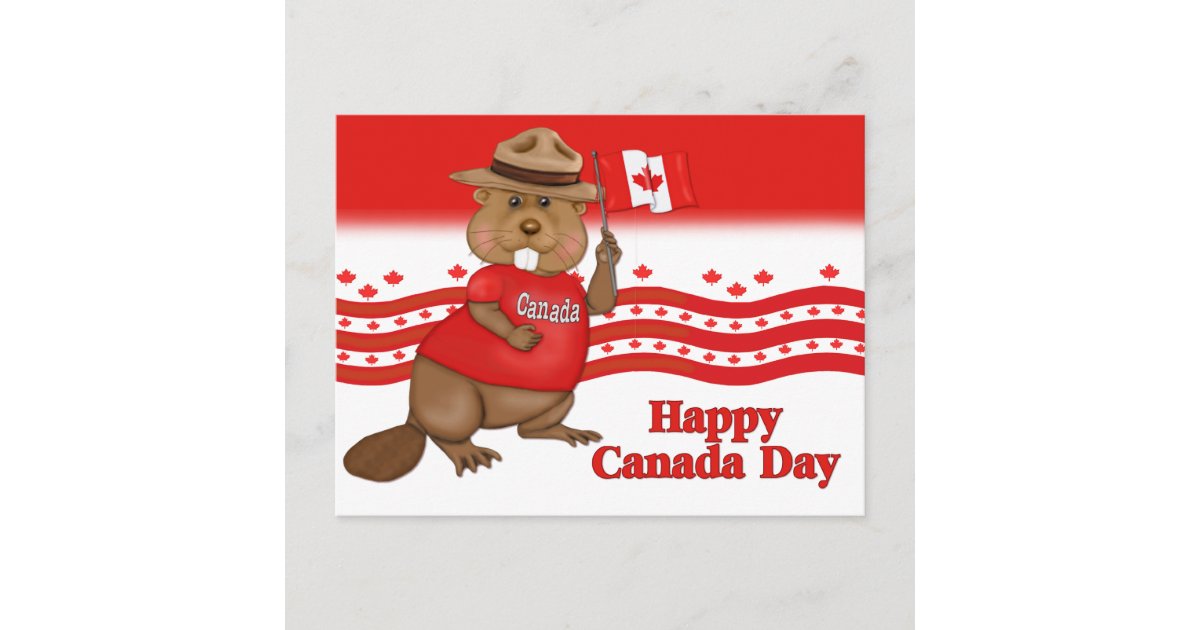 Canada Day Beaver postcard | Zazzle