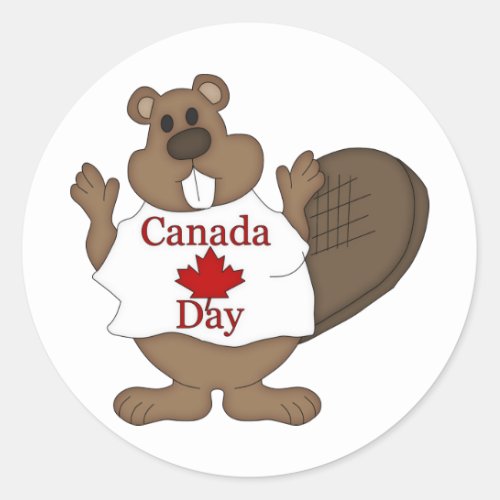 Canada Day Beaver Tees and Gifts Classic Round Sticker