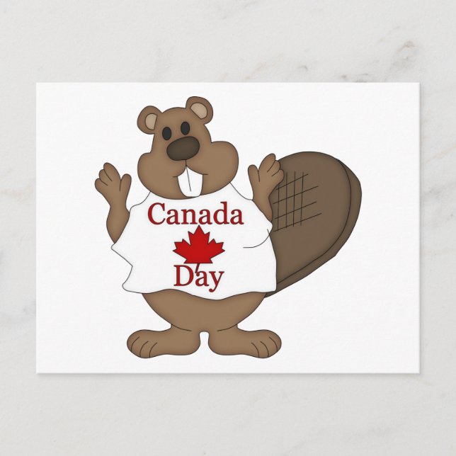 Canada Day Beaver Tees and Gifts Postcard (Front)