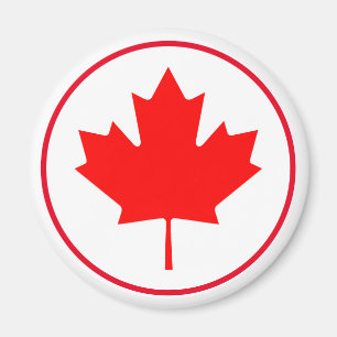 Canada Day Bright Canadian Maple Leaf Red White Magnet