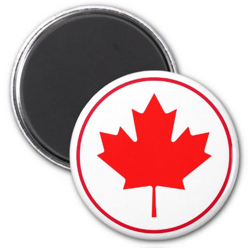 Canada Day Bright Canadian Maple Leaf Red White Magnet