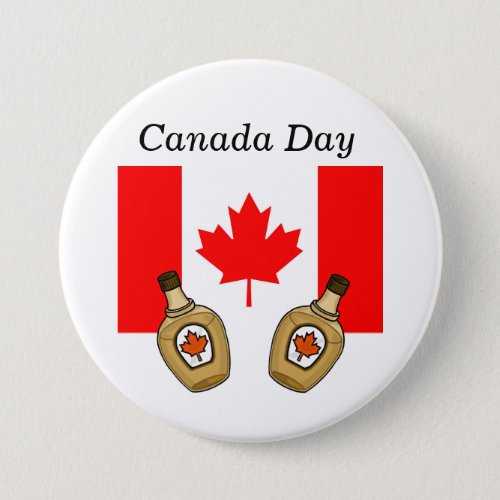 Canada Day Button _ Maple Syrup  Flag