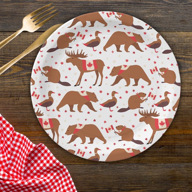Canada Day Canadian Animals Paper Plates (Creator Uploaded)