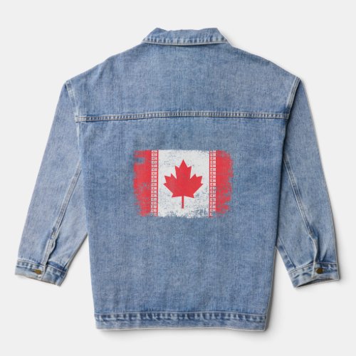 Canada Day Canadian Distressed Eh Flag Men Women K Denim Jacket