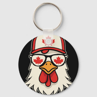 Canada Day Canadian Flag Maple Leaf Chicken Sungle Keychain