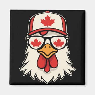 Canada Day Canadian Flag Maple Leaf Chicken Sungle Magnet