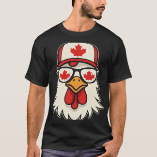 Canada Day Canadian Flag Maple Leaf Chicken Sungle T-Shirt