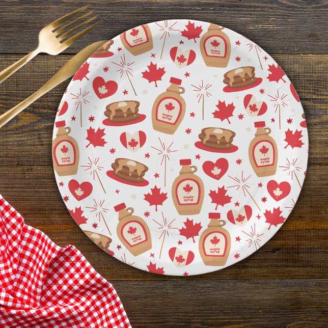 Canada Day Canadian Maple Syrup Paper Plates (Creator Uploaded)