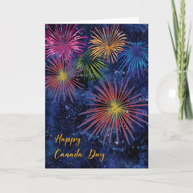 Canada Day Card with Fireworks (Front)