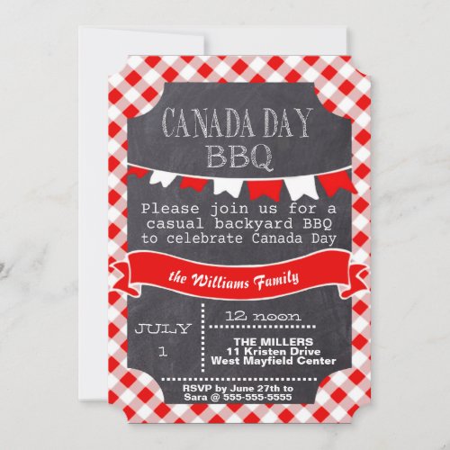 Canada Day Casual Backyard BBQ Invitation