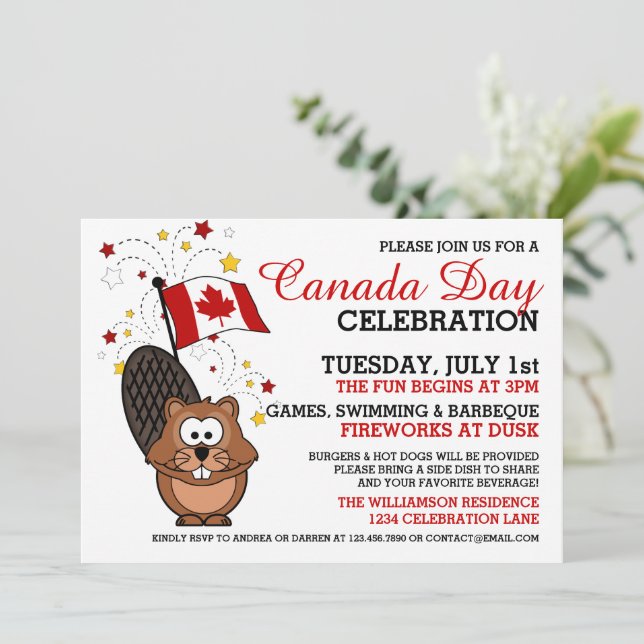 Canada Day Celebration Invitation (Standing Front)