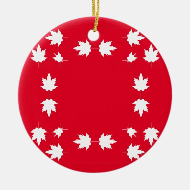 Canada Day Ceramic Ornament (Front)
