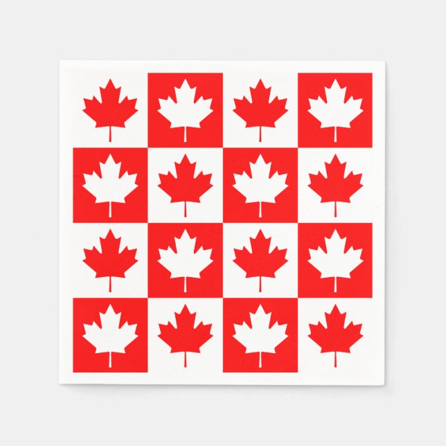 Canada Day Checkerboard Napkins (Front)