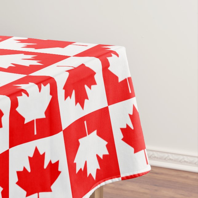 Canada Day Checkerboard Tablecloth (In Situ)